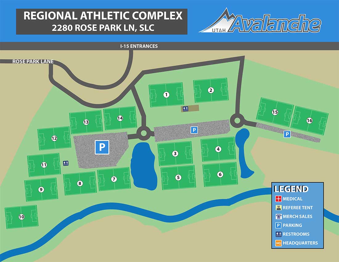 Regional Athletic Complex field map